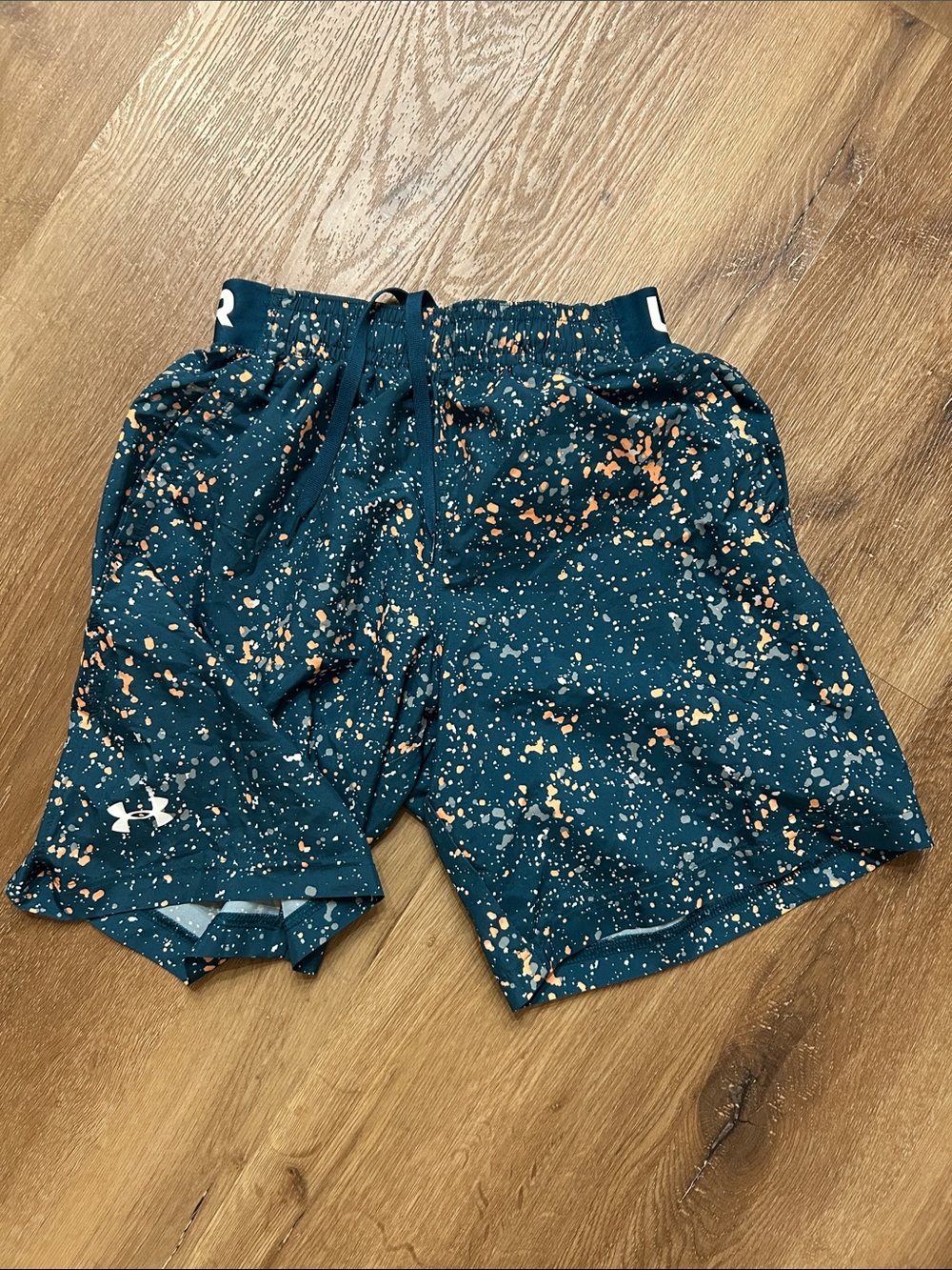 Under Armour Teal Splatter Performance Shorts